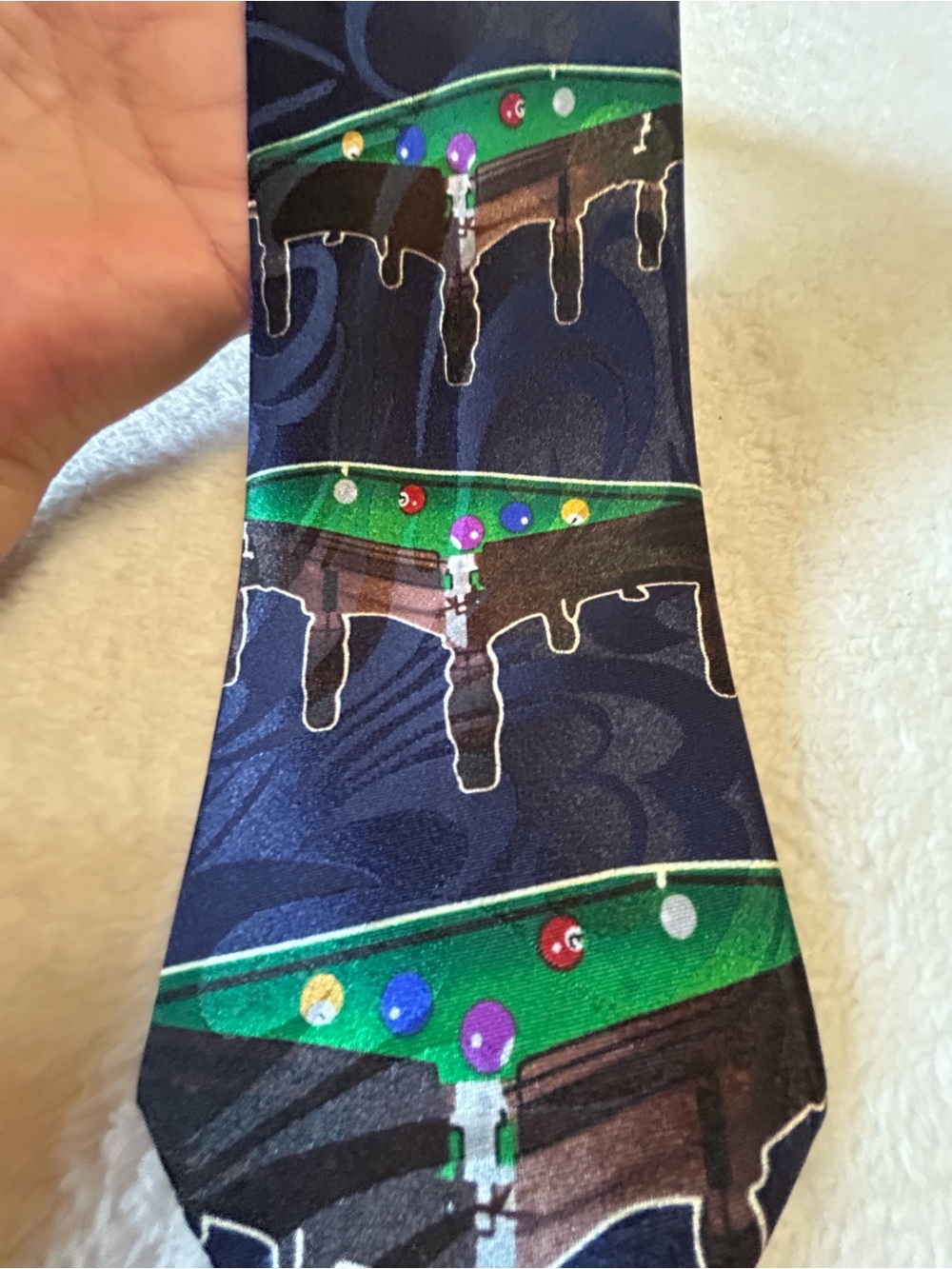🎁3 for $30 - Black Pool Table Novelty Necktie
